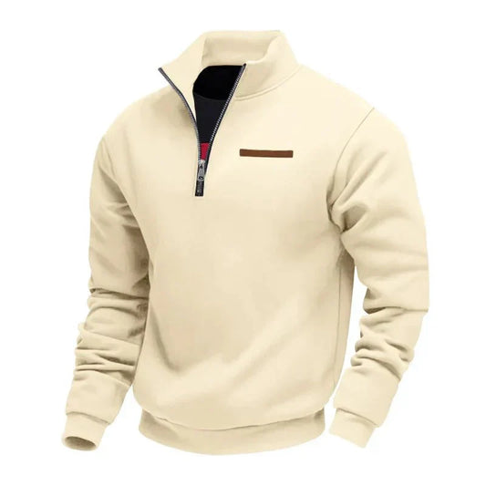 Herren Sport Sweatshirt Reißverschluss Stehkragen Warm Funktionsshirt - Eveloria