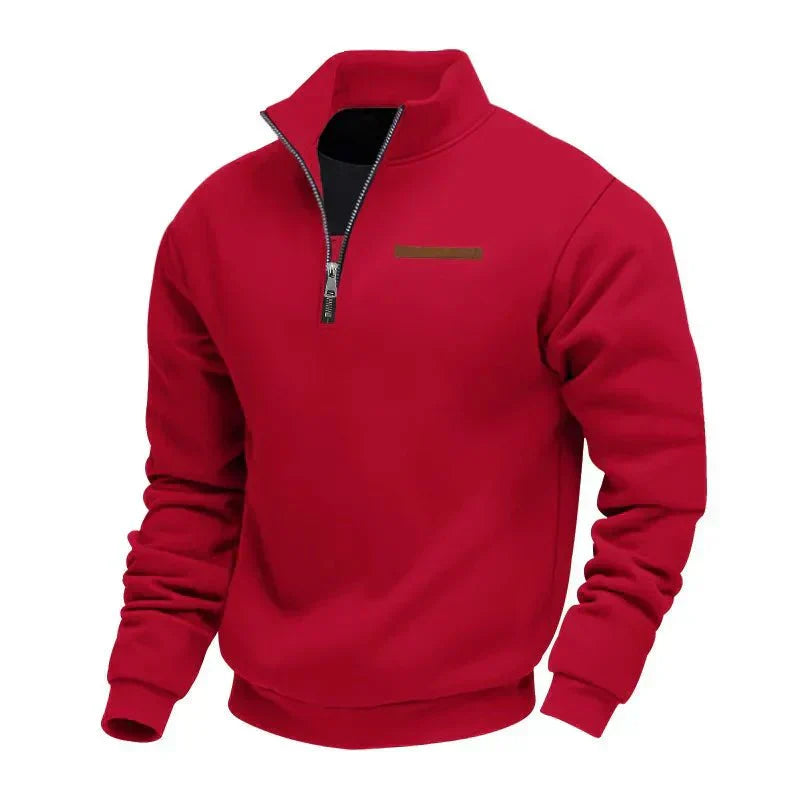 Herren Sport Sweatshirt Reißverschluss Stehkragen Warm Funktionsshirt