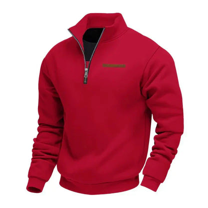 Herren Sport Sweatshirt Reißverschluss Stehkragen Warm Funktionsshirt