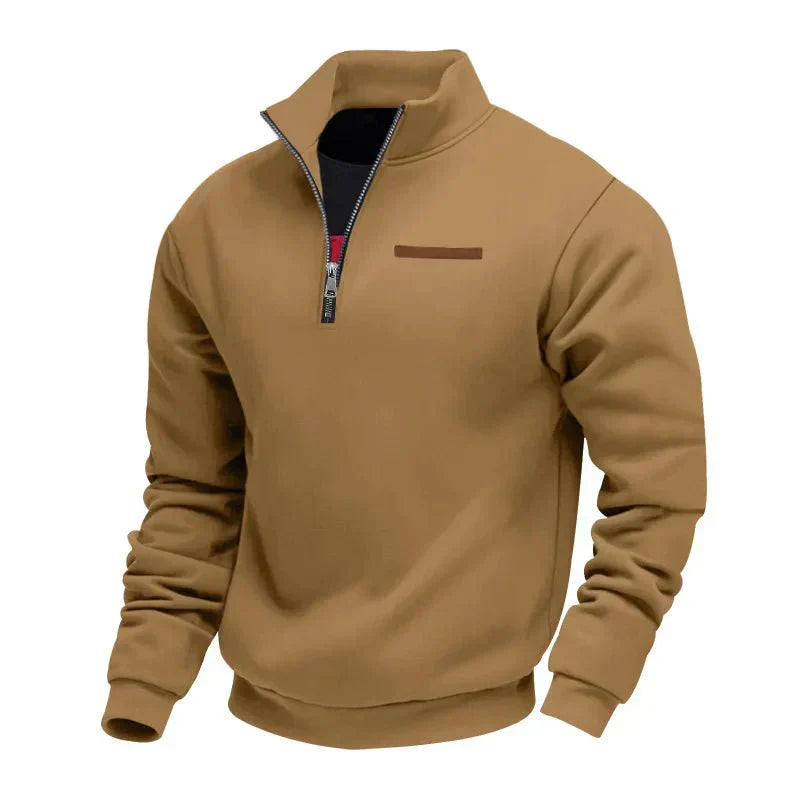Herren Sport Sweatshirt Reißverschluss Stehkragen Warm Funktionsshirt