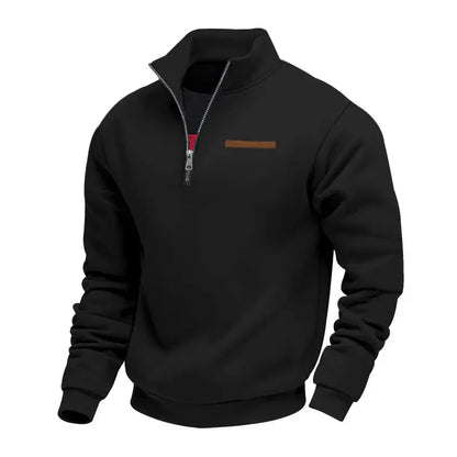 Herren Sport Sweatshirt Reißverschluss Stehkragen Warm Funktionsshirt