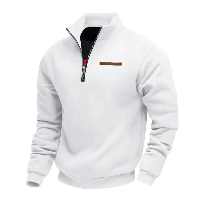 Herren Sport Sweatshirt Reißverschluss Stehkragen Warm Funktionsshirt