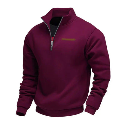 Herren Sport Sweatshirt Reißverschluss Stehkragen Warm Funktionsshirt