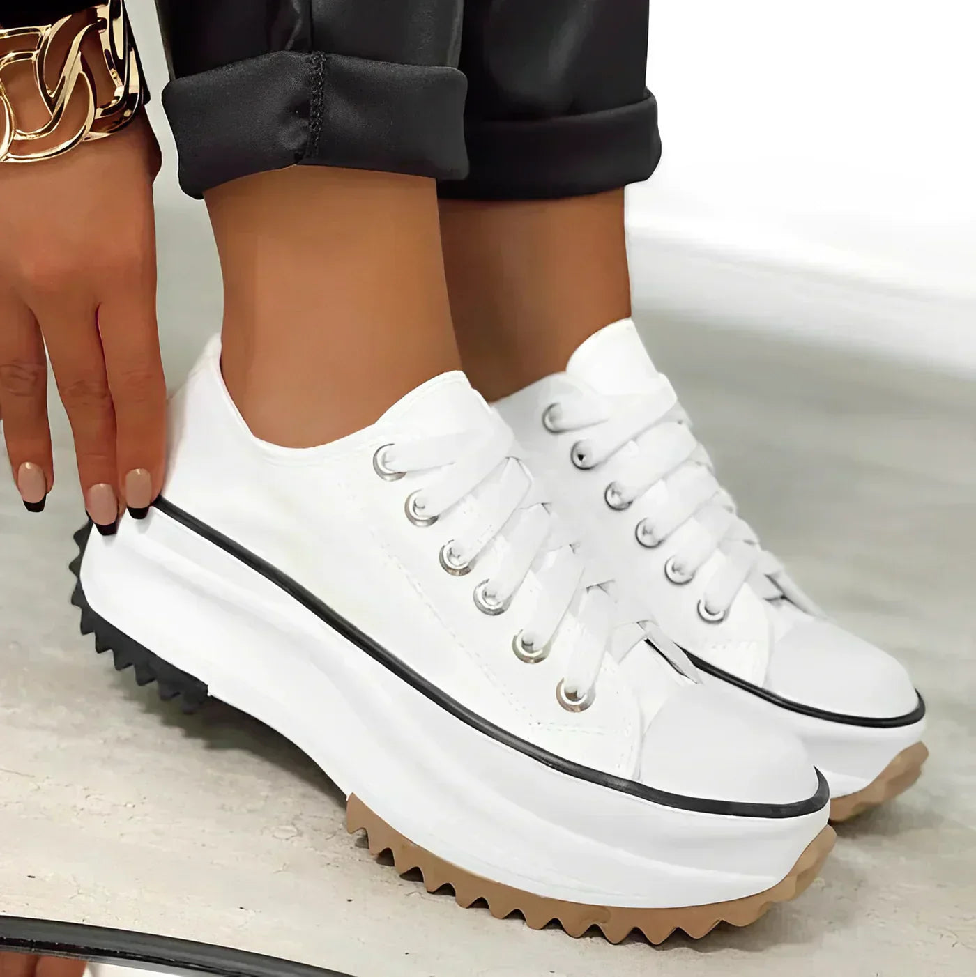 Eveloria Damen Orthopädische Plateau Sneaker