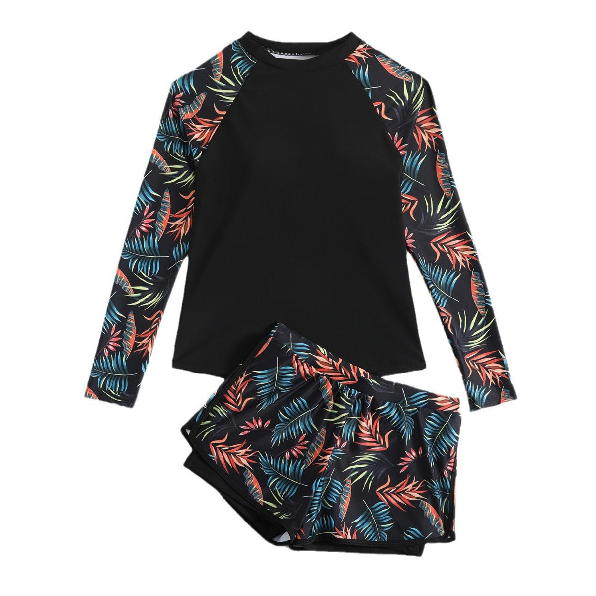 Damen Tankini Badeanzug Langarm Doppelhose