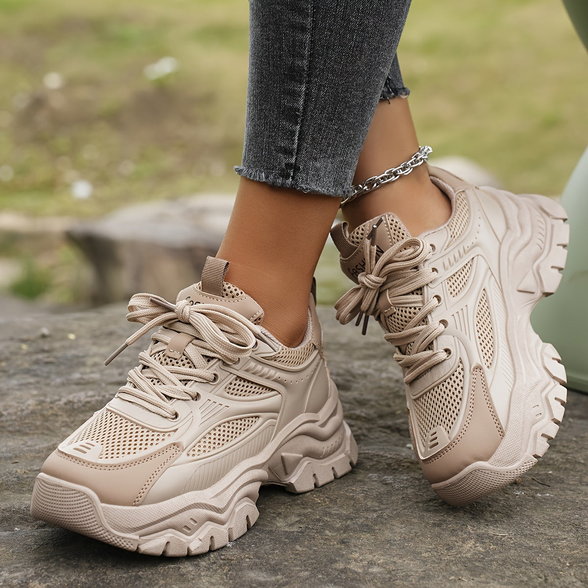 Eveloria Damen Plateau Sneaker Moderner Look