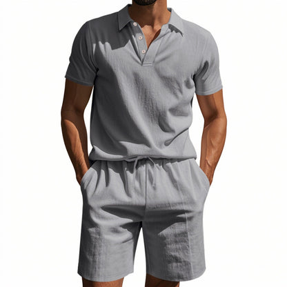 Eveloria Damen Kurzärmliges Poloshirt Strandanzug Shorts Set
