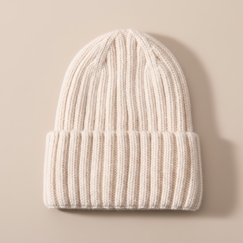 Unisex Strickmütze Gerippt Warm