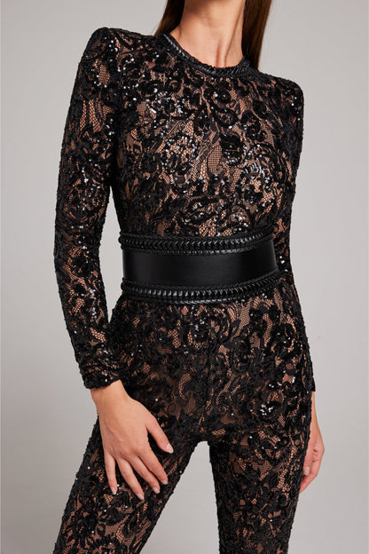 Eveloria Damen Jumpsuit Eleganz Spitze