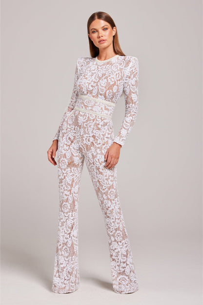 Eveloria Damen Jumpsuit Eleganz Spitze