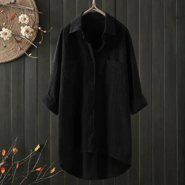 Damen Übergröße Bluse mit Brusttasche
