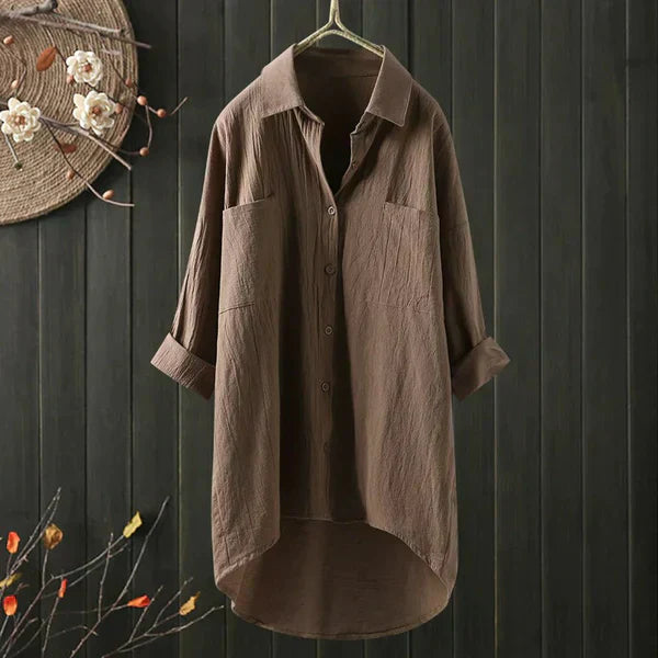 Damen Übergröße Bluse mit Brusttasche