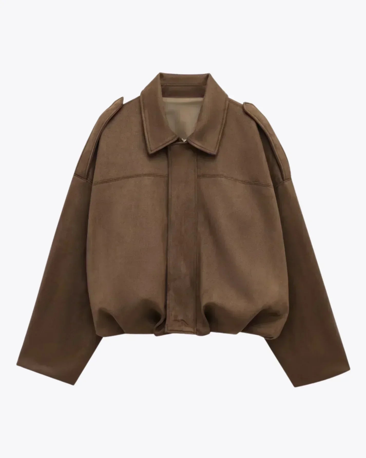 Damen Veloursjacke Oversized Komfortbeige