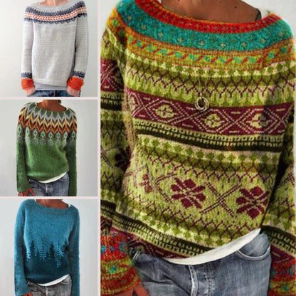 Damen Grobstrick Pullover Winter
