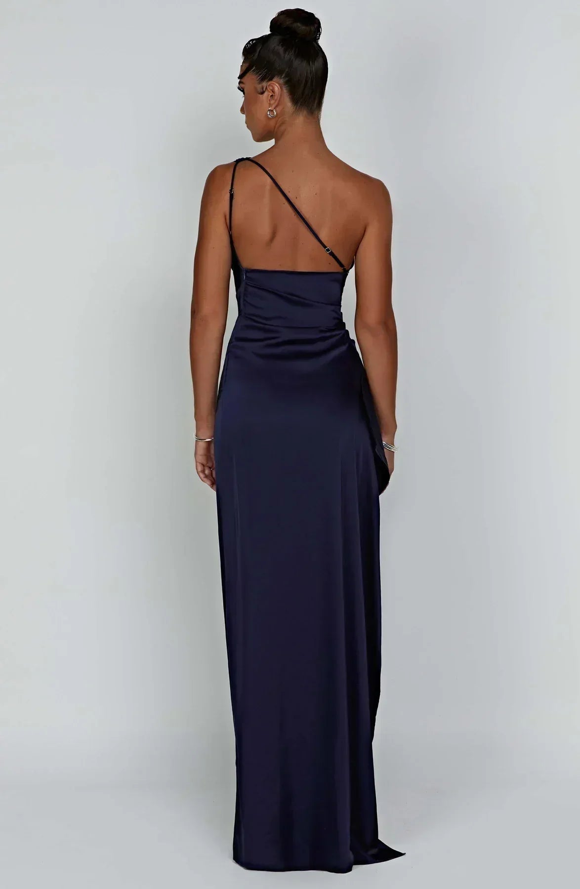 Eveloria Damen One-Shoulder-Kleid Satin