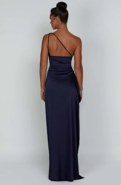 Eveloria Damen One-Shoulder-Kleid Satin
