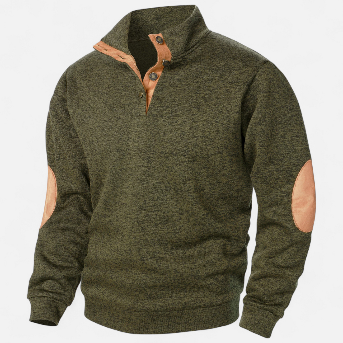 Levi Herren Strickpullover Stehkragen Patchwork Braun