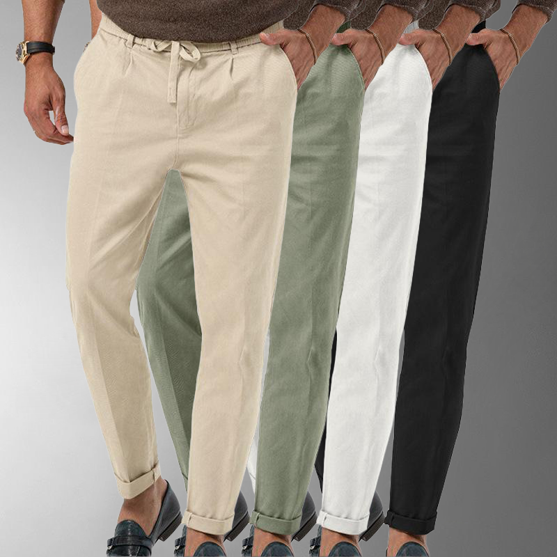 Eveloria Herren Linienhose Leicht Beige