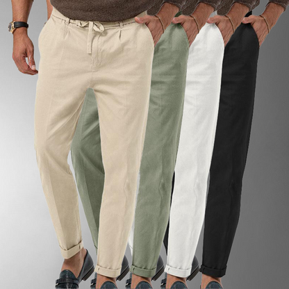 Eveloria Herren Linienhose Leicht Beige