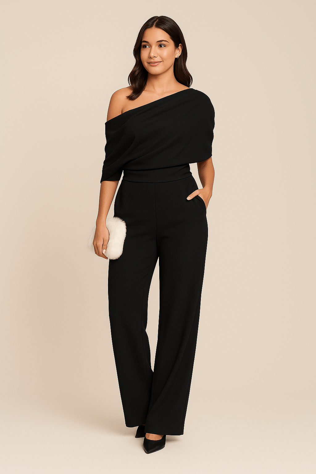 Damen One-Shoulder Jumpsuit Frühling Sommerleicht