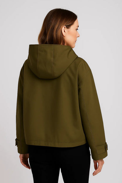 Damen Leichte Regenjacke Wasserfest Knopfleiste Blau