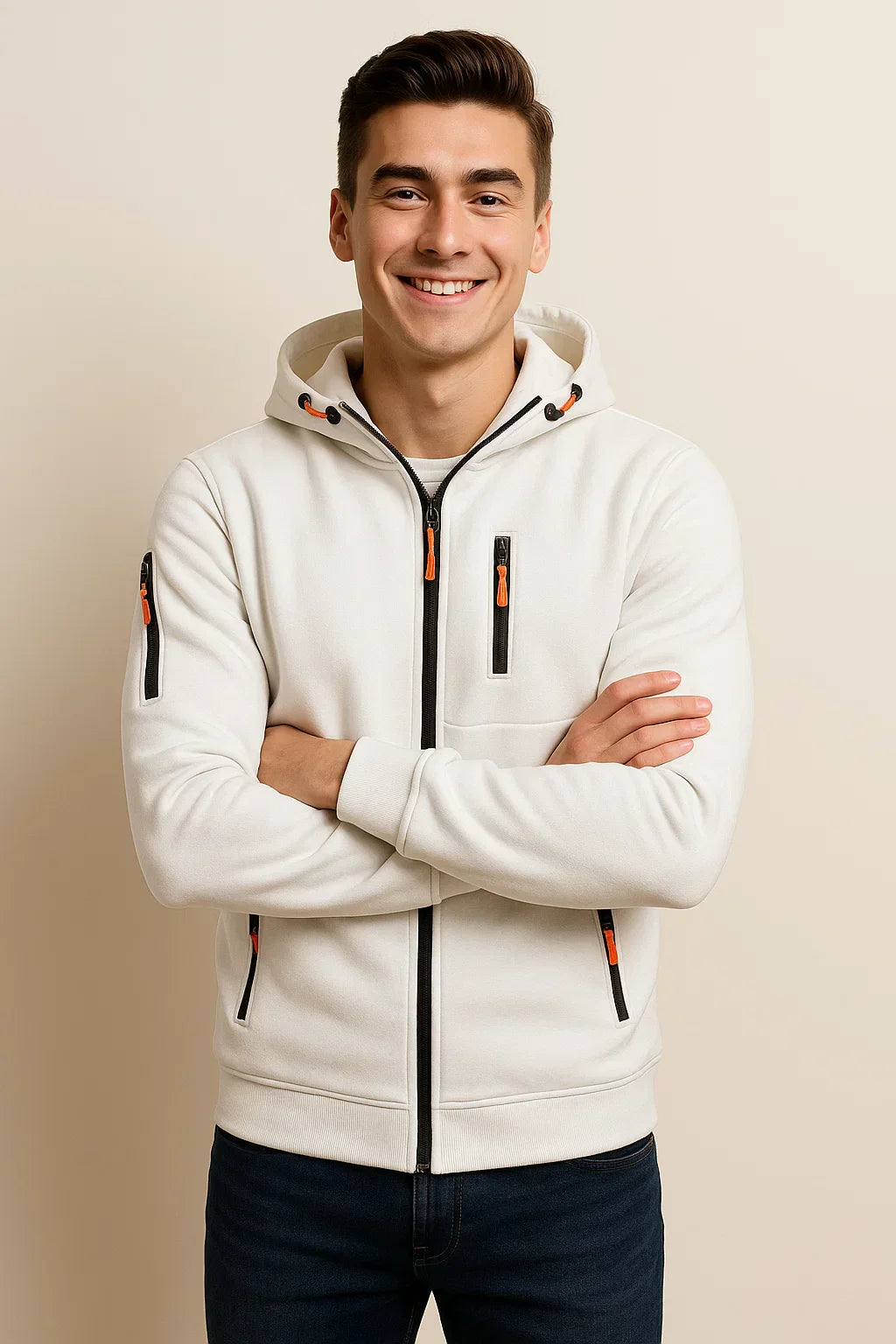 Herren Freizeitjacke mit Kapuze und Taschen - Eveloria
