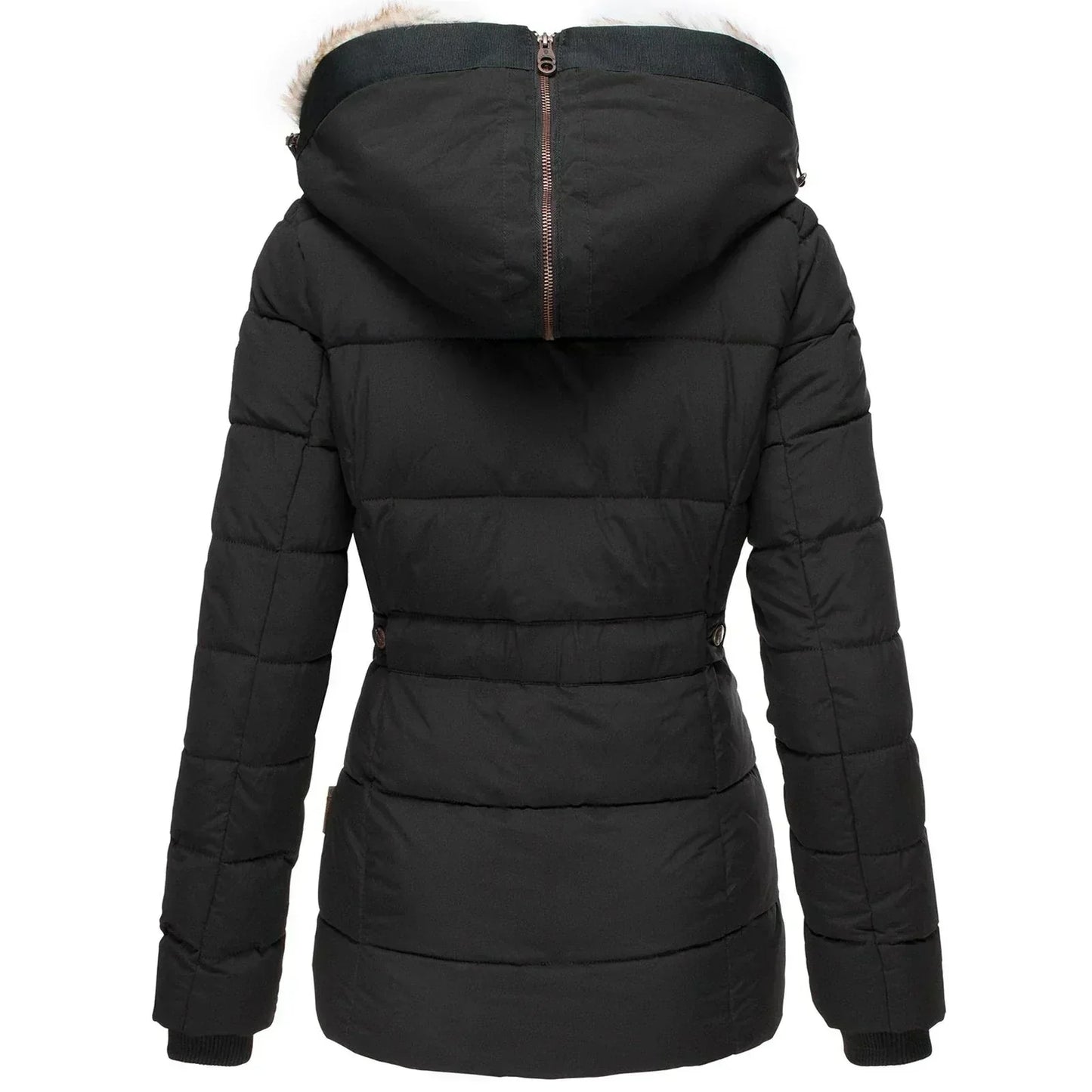 Damen Warme Langjacke Fleece Winterjacke
