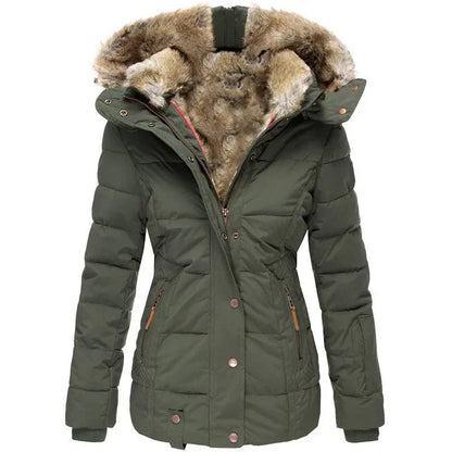 Damen Warme Langjacke Fleece Winterjacke