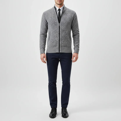Herren Strickjacke Reißverschluss Vorne