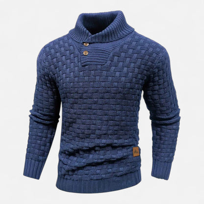 Herren Strickpullover Knopfleiste Klassisch Einfarbig