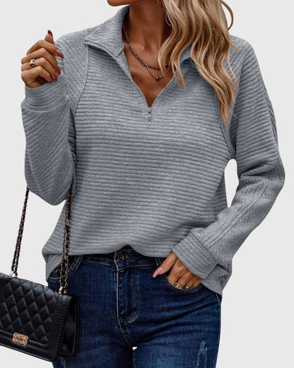 Damen Langarm-Pullover Reißverschluss