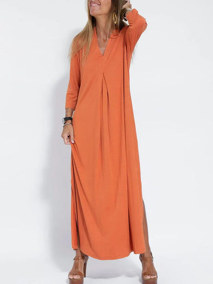 Eveloria Damen Langkleid Schlankmachend Jersey