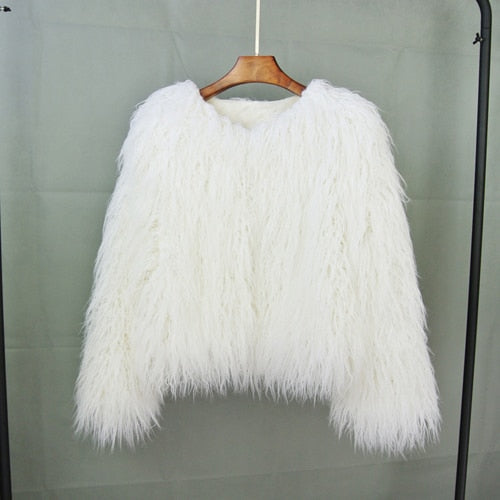 Eveloria Herren Kunstpelzmantel Warm Elegant Braun