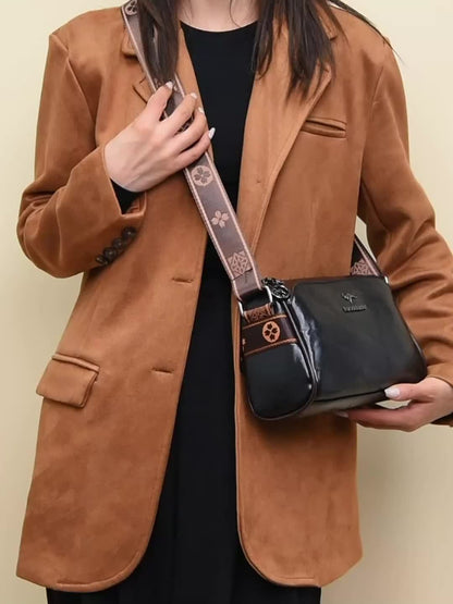 Damen Crossbody-Tasche Vegan-Leder