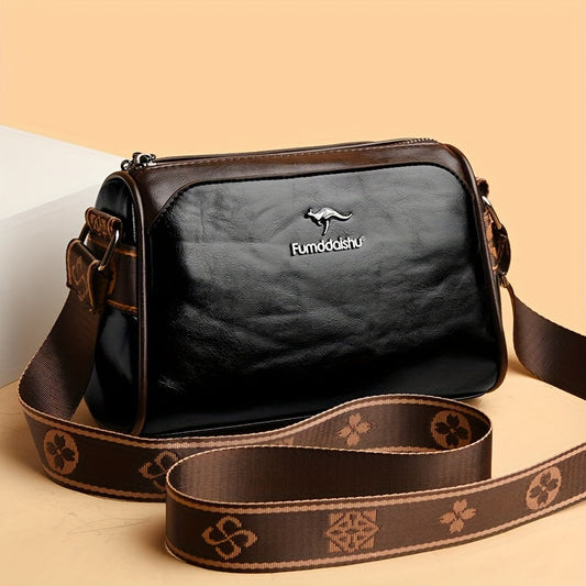 Damen Crossbody-Tasche Vegan-Leder Schwarz - Eveloria