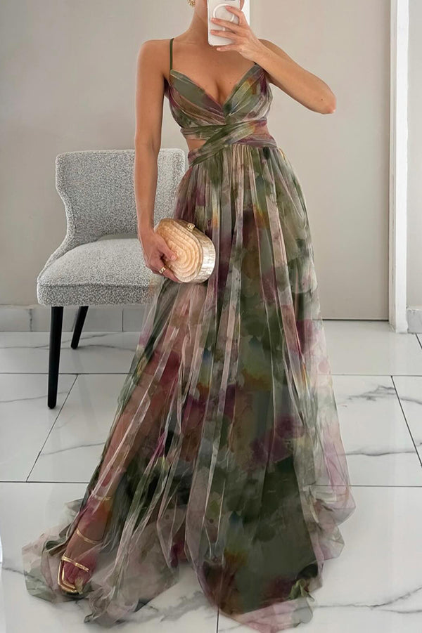 Damen Maxi-Kleid Falten-Design