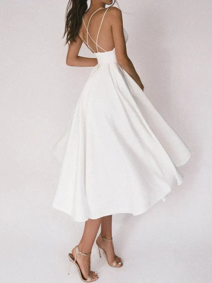 Eveloria Damenkleid V-Ausschnitt Träger Elegantes