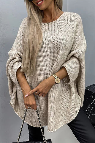 Eveloria Damen Strickpullover Rundhals Bequem