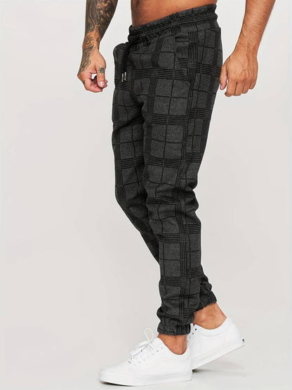 Herren Jogginghose Karomuster Bequem Kordelzug