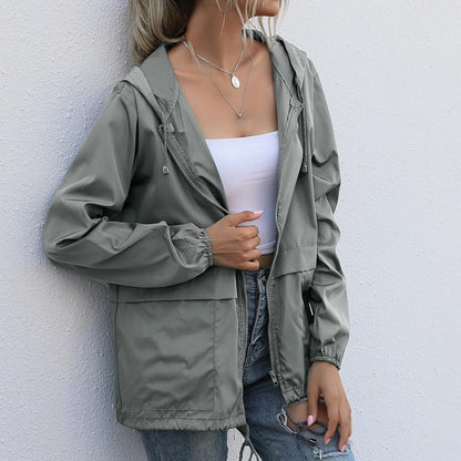 Eveloria Damen Leichte Windjacke Mit Kapuze
