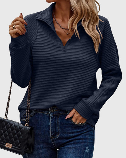 Damen Langarm-Pullover Reißverschluss