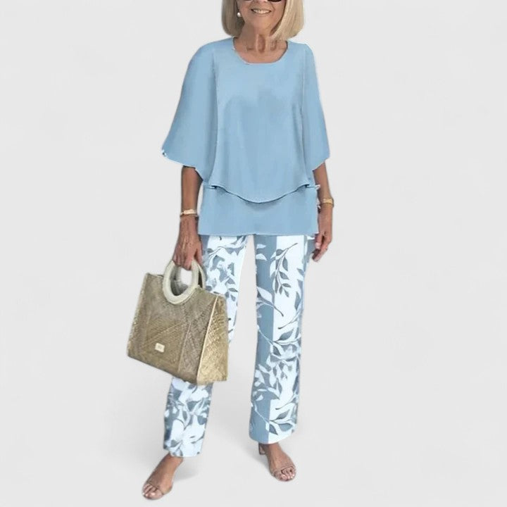 Damen Bedrucktes Hosen Set Zweiteiler