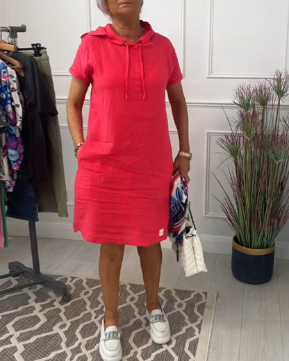 Eveloria Damen Freizeitkleid Kurzärmelig Mit Kapuze