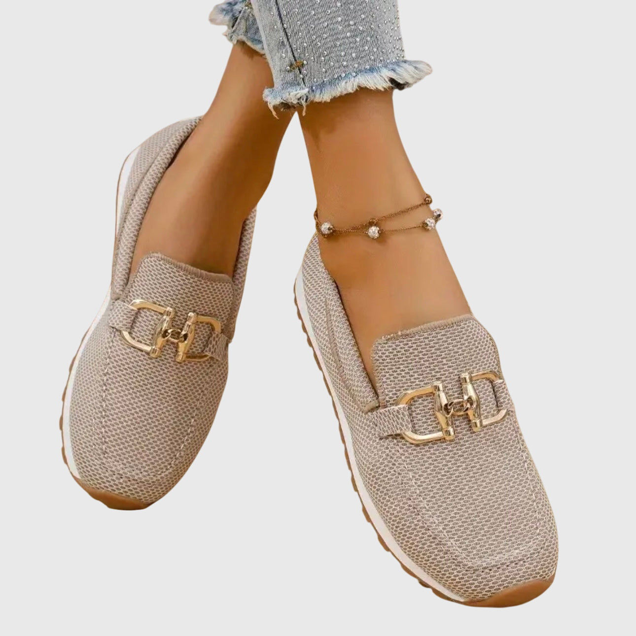 Damen Orthopädische Slip-On Loafer Metallakzent