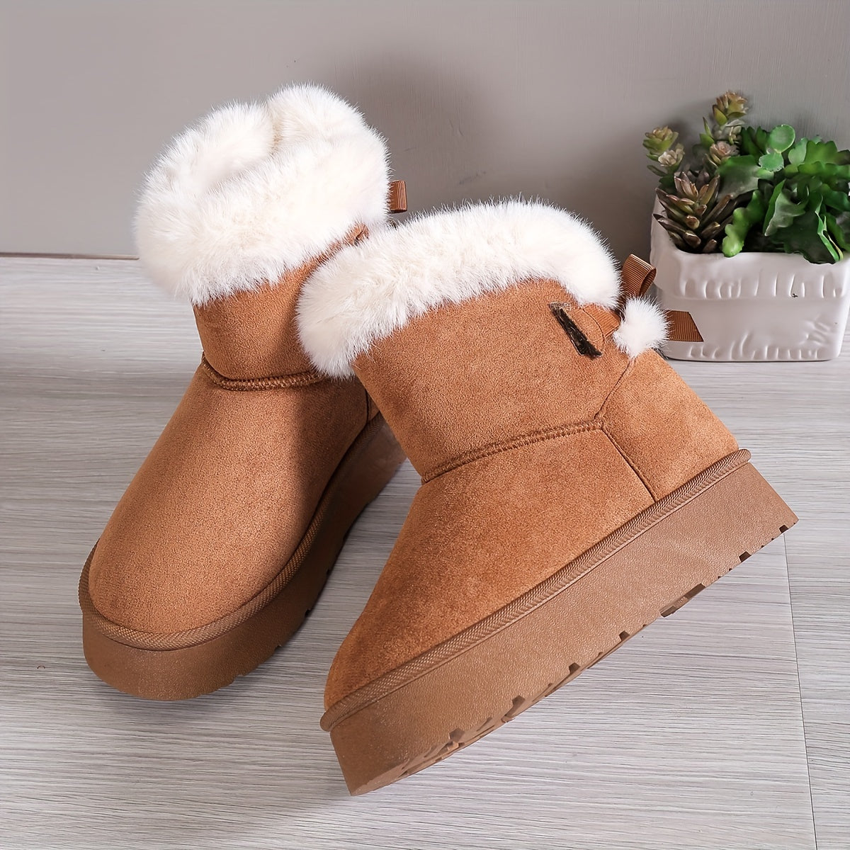 Damen Winterstiefel Warmes Plüschfutter Plattform