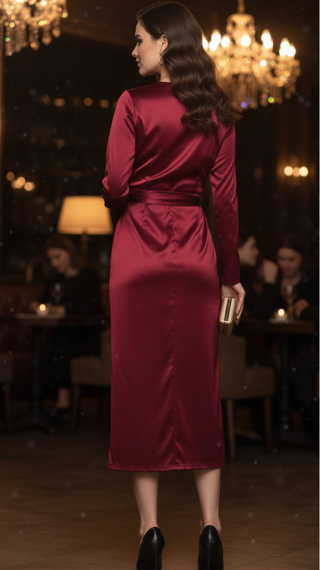 Damen Wickelkleid Jasmin Für Frühling Midi Länge