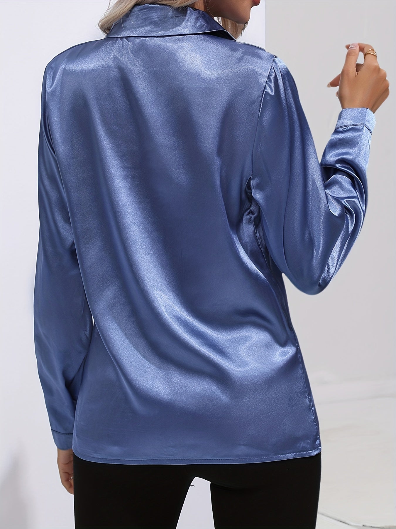 Elegante Damen Satin Bluse für Herbst - Eveloria