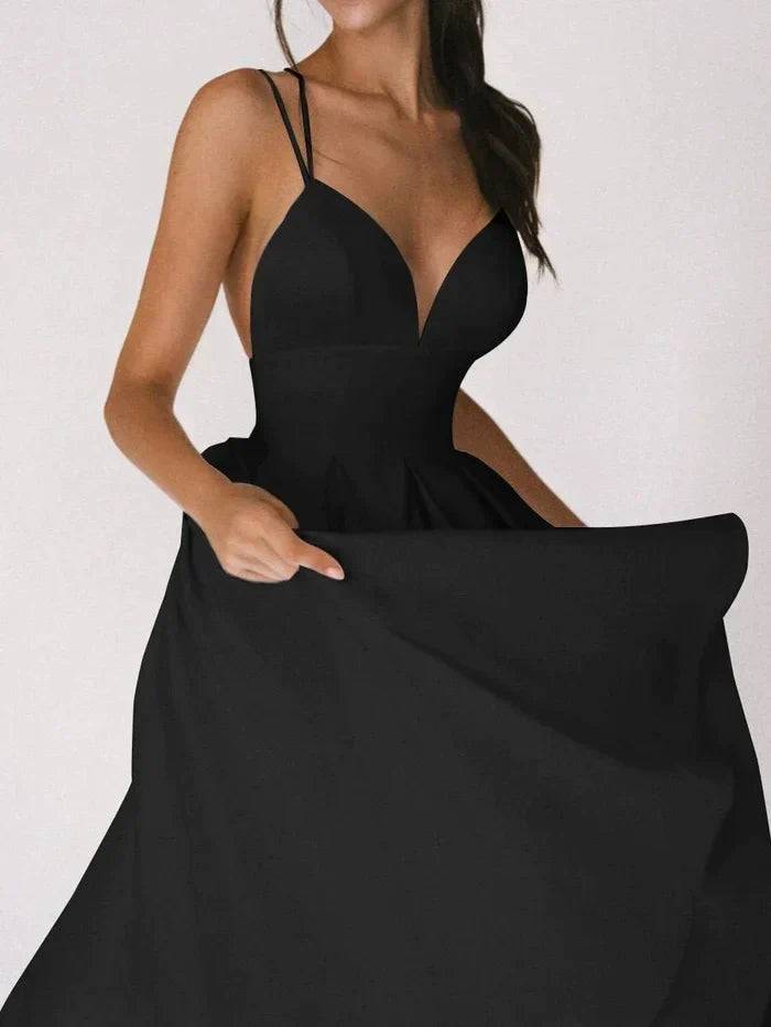 Eveloria Damenkleid V-Ausschnitt Träger Elegantes