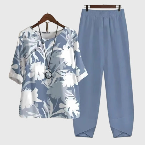 Damen Zweiteiliges Set Schmetterlings-Design Lockeres Oberteil und