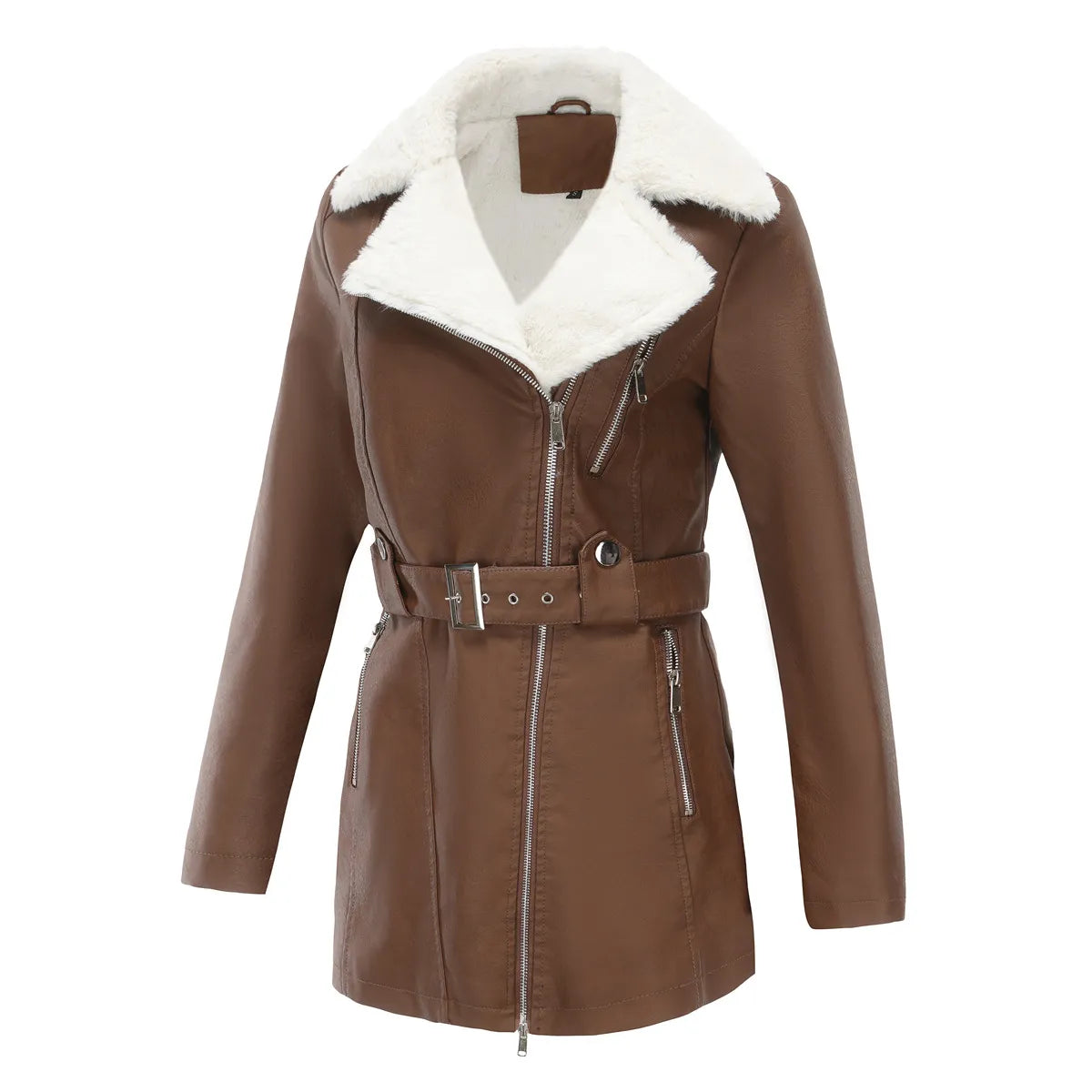 Damen Lammfelljacke mit Kuschelfutter Schwarz - Eveloria